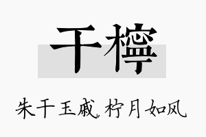 干柠名字的寓意及含义