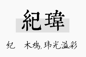 纪玮名字的寓意及含义