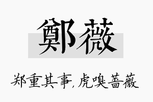 郑薇名字的寓意及含义