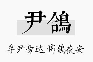 尹鸽名字的寓意及含义