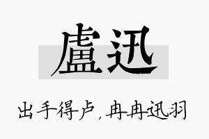 卢迅名字的寓意及含义