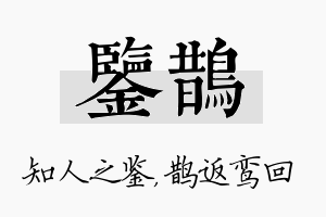 鉴鹊名字的寓意及含义