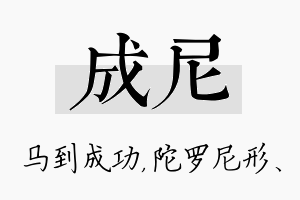 成尼名字的寓意及含义