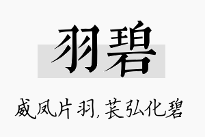 羽碧名字的寓意及含义