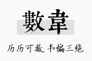 数韦名字的寓意及含义