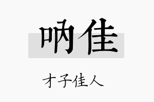 呐佳名字的寓意及含义