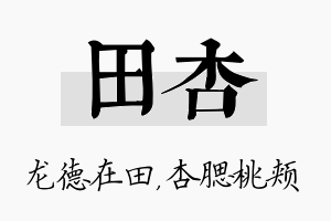 田杏名字的寓意及含义