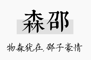 森邵名字的寓意及含义