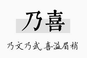 乃喜名字的寓意及含义