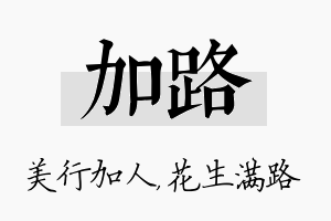 加路名字的寓意及含义