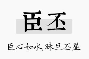 臣丕名字的寓意及含义