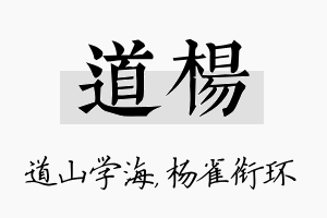 道杨名字的寓意及含义