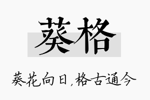 葵格名字的寓意及含义