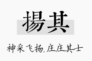 扬其名字的寓意及含义