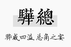 骅总名字的寓意及含义