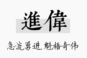 进伟名字的寓意及含义