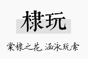 棣玩名字的寓意及含义