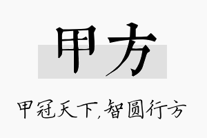 甲方名字的寓意及含义