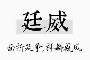 廷威名字的寓意及含义