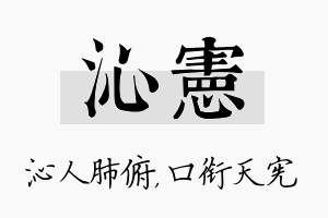 沁宪名字的寓意及含义