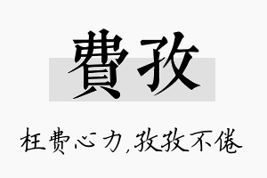 费孜名字的寓意及含义