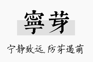 宁芽名字的寓意及含义