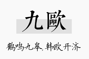 九欧名字的寓意及含义