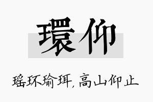 环仰名字的寓意及含义