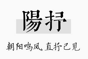 阳抒名字的寓意及含义