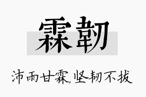 霖韧名字的寓意及含义