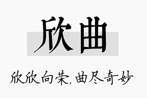 欣曲名字的寓意及含义