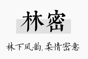 林密名字的寓意及含义