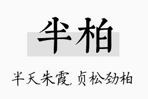 半柏名字的寓意及含义