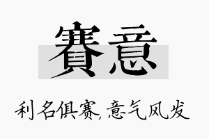 赛意名字的寓意及含义