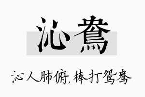 沁鸯名字的寓意及含义