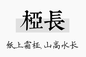 桠长名字的寓意及含义