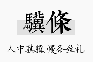 骥条名字的寓意及含义