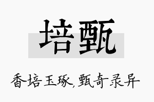 培甄名字的寓意及含义