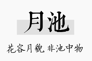 月池名字的寓意及含义