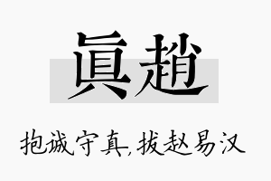 真赵名字的寓意及含义