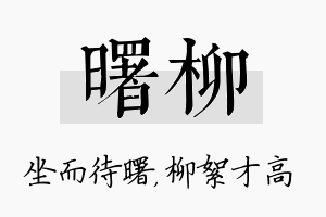 曙柳名字的寓意及含义