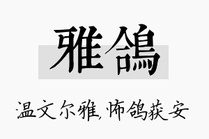 雅鸽名字的寓意及含义