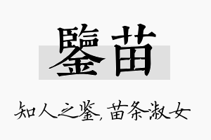 鉴苗名字的寓意及含义