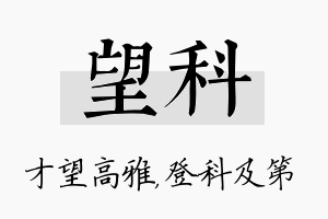 望科名字的寓意及含义