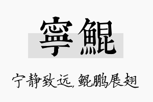 宁鲲名字的寓意及含义