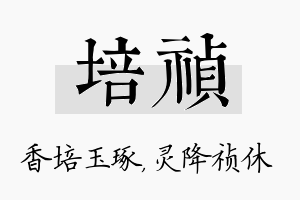 培祯名字的寓意及含义