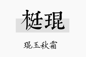 梃琨名字的寓意及含义