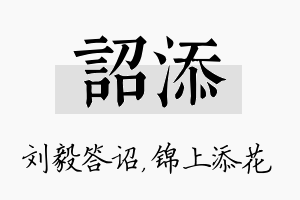 诏添名字的寓意及含义