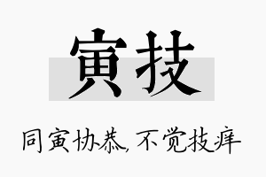 寅技名字的寓意及含义