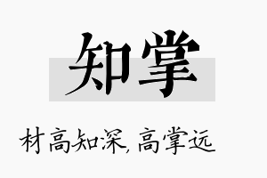 知掌名字的寓意及含义